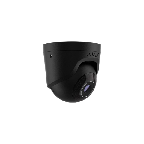 Camere dome - Camera supraveghere IP Dome Ajax TurretCam, 5 MP, 4 mm, IR 35 m, microfon, slot card, detectie obiecte prin AI, PoE, negru