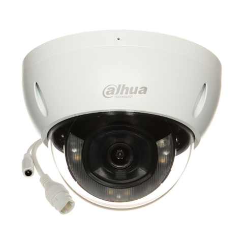 Camere dome - Camera supraveghere IP Dome cu iluminare duala Dahua WizSense IPC-HDBW2449E-S-IL-0280B, 4 MP, 2.8 mm, IR/lumina calda 30 m, slot card, microfon, PoE, protectie perimetrala