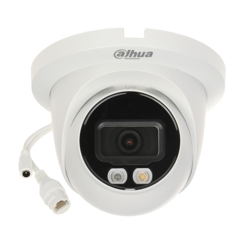 Camere dome - Camera supraveghere IP Dome cu iluminare duala Dahua WizSense IPC-HDW2449TM-S-IL-0280B, 4 MP, 2.8 mm, lumina alba/IR 30 m, slot card, microfon, PoE