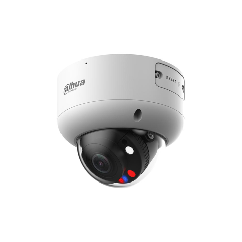 Camere dome - Camera supraveghere IP Dome cu iluminare duala Dahua WizSense TiOC Active Deterrence IPC-HDBW3849R1-ZAS-PV-27135, 8 MP, 2.7 mm - 13.5 mm, lumina alba 40 m, IR 50 m, microfon, slot card, PoE