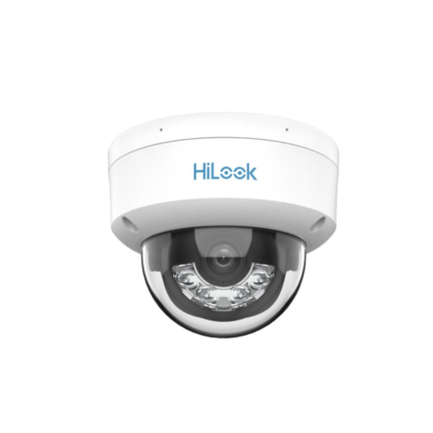 Supraveghere Video - Camera supraveghere IP Dome cu iluminare duala Hikvision HiLook IPC-D129HA-LU, 2 MP, 2.8 mm, IR/lumina alba 30 m, microfon, detectie persoane si vehicule, PoE