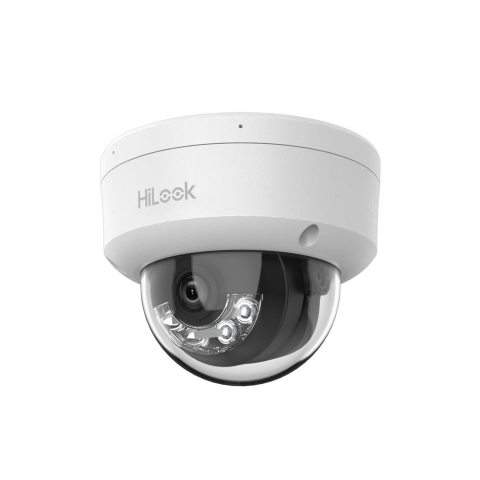 Camere dome - Camera supraveghere IP Dome cu iluminare duala Hikvision HiLook IPC-D140HA-LUC, 4 MP, 2.8 mm, IR/lumina alba 20 m, microfon, PoE