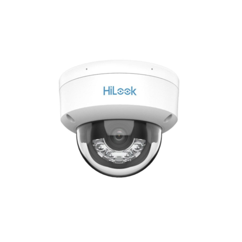 Supraveghere Video - Camera supraveghere IP Dome cu iluminare duala Hikvision HiLook IPC-D149HA-LU, 4 MP, 2.8 mm, Ir/lumina calda 30 m, microfon, detectie persoane si vehicule, PoE