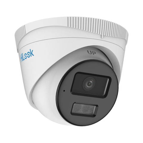Camere dome - Camera supraveghere IP Dome cu iluminare duala Hikvision Hilook Smart Hybrid Light ColorVu IPC-T249HA-LU, 4 MP, IR/lumina alba 30 m, 2.8 mm, microfon, PoE