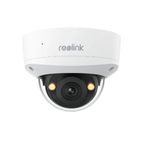 Camere dome - Camera supraveghere IP Dome cu iluminare duala Reolink P337, 4K, 2.8 mm, IR/Lumina alba 30 m, microfon si difuzor, slot card, PoE