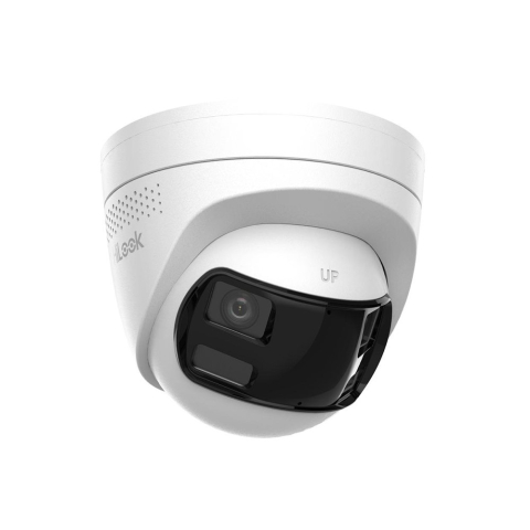 Camere dome - Camera supraveghere IP Dome panoramica cu iluminare duala Hikvision HiLook IPC-T260HAD-LUF/SL, 6 MP, 2.8 mm, IR/lumina alba 30 m, microfon si difuzor, slot card, PoE, lumina stroboscopica