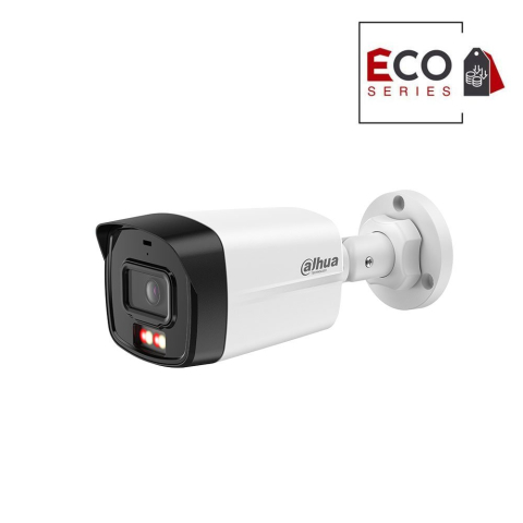 Camere bullet - Camera supraveghere IP exterior cu iluminare duala Dahua Eco Series Smart Dual Light IPC-B1E49-A-IL-0280B-S2, 4MP, 2.8 mm, IR 30 m, lumina alba 15 m, microfon, PoE