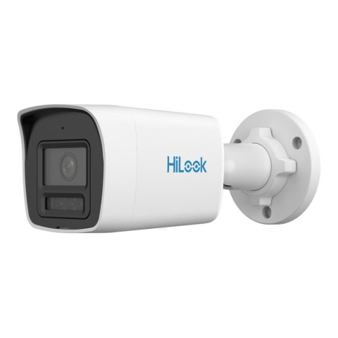 Supraveghere Video - Camera supraveghere IP exterior cu iluminare duala Hikvision ColorVu Hilook IPC-B129HA-LU, 2 MP, 2.8 mm, IR 30 m, lumina alba 30 m, microfon, PoE