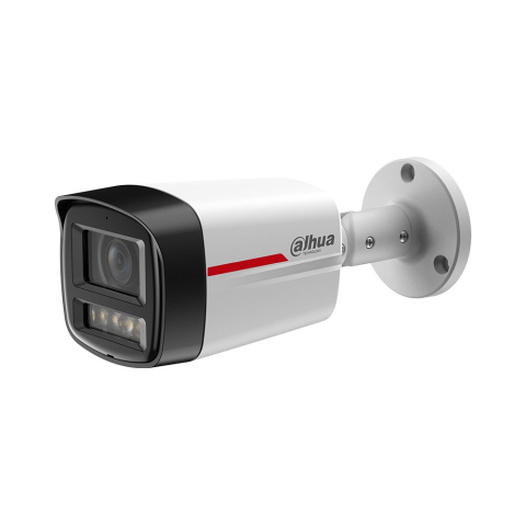 Camere bullet - Camera supraveghere IP exterior Dahua WizColor IPC-HFW2449TL-S-LED-0280B-PRO, 4 MP, 2.8 mm, lumina alba 50 m, microfon, slot card, PoE