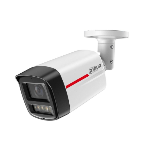 Camere bullet - Camera supraveghere IP exterior Dahua WizColor IPC-HFW2449TL-S-LED-0280B-PRO-S1, 4 MP, 2.8 mm, lumina alba 50 m, microfon, slot card, detectie miscare, PoE, alb