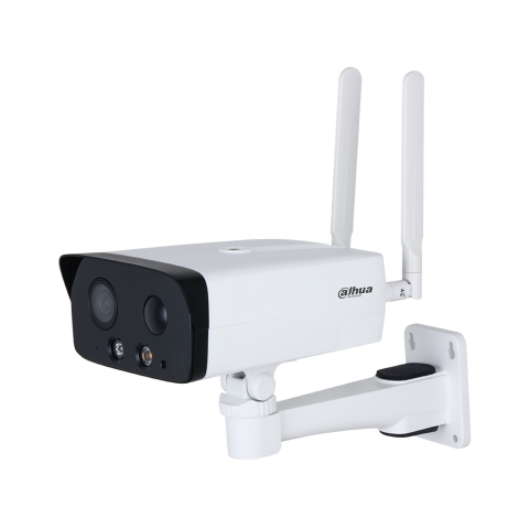 Camere bullet - Camera supraveghere IP exterior Dahua WizSense IPC-HFW3441DG-AS-4G-NL668EAU-B-0360B, 4 MP, lumina alba 30 m, IR 50 m, 3.6 mm, GSM 4G, PIR 10 m, slot card, microfon si difuzor