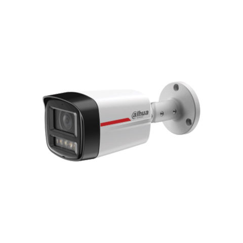Camere bullet - Camera supraveghere IP exterior Dahua WizSense WizColor IPC-HFW2249TL-S-PRO, 2 MP, 2.8 mm, lumina alba LED 50 m, microfon, slot card, ONVIF, PoE