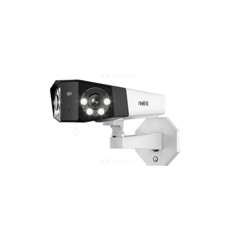 Camere bullet - Camera supraveghere IP exterior Reolink Duo 2 P730 PoE, 8MP, unghi vizual 180 grade, slot card, lumina alba/IR 30 m, detectie oameni/vehicule, microfon, difuzor