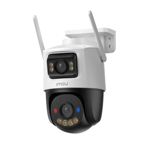 Camere speciale - Camera supraveghere IP WiFi rotativa PT cu lentila duala Imou Cruiser Dual 2 Pro Aurora Active Deterrence IPC-S7XFP-8U0WED, 4 + 4 MP, 2 x 3.6 mm, IR/lumina alba 30 m, microfon si difuzor, lumina rosie