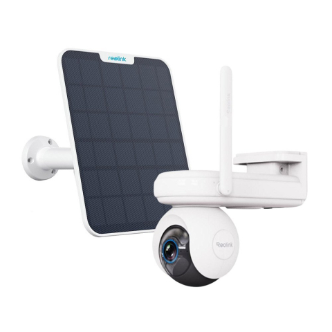 Camere cu panou solar - Camera supraveghere rotativa 4G LTE cu panou solar Reolink Altas GO PT G650, 4 MP, 4 mm, IR 10 m, PIR 10 m, microfon si difuzor, night vision color, acumulator 20000 mAh, slot card, detectie om/vehicu