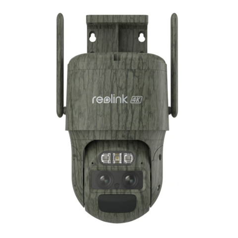 Speed dome - Camera supraveghere rotativa 4G PTZ cu lentila duala Reolink TrackMix LTE G770-CAMO, 8 MP, 2.8 mm, 8 mm, IR 30 m, microfon si difuzor, night vision color, PIR, acumulator 5100 mAh, slot card, zoom hib