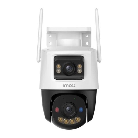 Camere speciale - Camera supraveghere WiFi cu lentila duala Full-Color Imou Cruiser Dual 2 IPC-S7XEP-10M0WED-0360B, 5 + 5 MP, 2x 3.6 mm, IR/ lumina alba 30 m, microfon si difuzor, auto smart tracking, sirena si avertiz