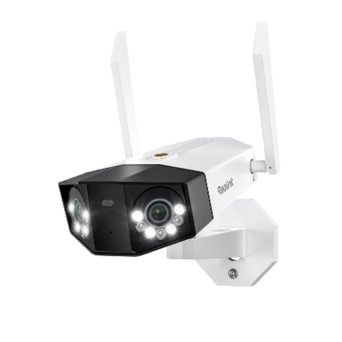 Supraveghere Video - Camera supraveghere wireless cu lentila duala IP WiFi 6 Reolink Duo 3 W750, 8+8 MP, IR 30 m, 2.8 mm, 180 grade, slot card, microfon si difuzor, detectie miscare/om/animal, auto-tracking, sirena, vizua