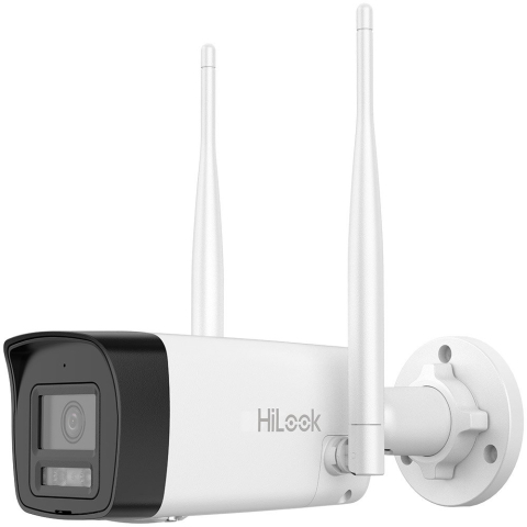 Camere speciale - Camera supraveghere wireless exterior IP WiFi 6 cu iluminare duala Hikvision HiLook IPC-B140HA-LDF/W, 4 MP, 2.8 mm, IR / lumina alba 30 m, microfon si difuzor, detectie persoane/vehicule
