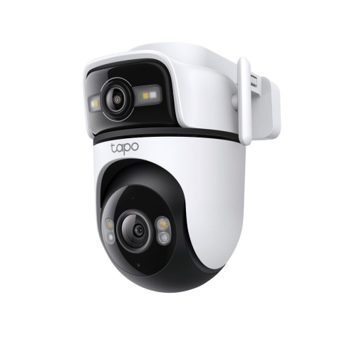 Supraveghere Video - Camera supraveghere wireless IP WiFi PT cu lentila duala TP-Link Full Color TAPO C545D, 3MP+3MP, IR/lumina alba 30 m, microfon si difuzor, slot card, control prin aplicatie, detectie smart, auto track