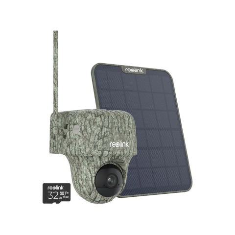 Camere speciale - Camera video pentru vanatoare Reolink GO Ranger PT G450, GSM 4G, 4K, slot card, microfon si difuzor, PIR, IR invizibil 10 m, acumulator 6000 mAh + panou solar