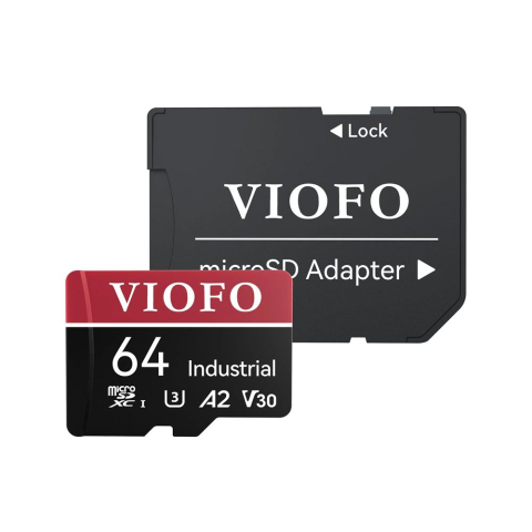 Stocare - Card de memorie MicroSDXC Viofo Industrial, 64 GB, U3 A2 V30, viteza scriere 40Mb/s, viteaza citire 100 Mb/s, suporta 4K, video 3D si burst mode, recomandat camere auto VIOFO