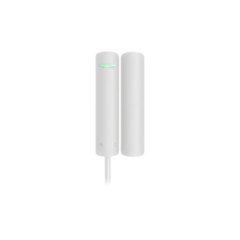 Alarmă Antiefracție - Contact magnetic Ajax DoorProtect Plus Fibra WH, aparent, 1 intrare NC, reed, accelerometru, alb