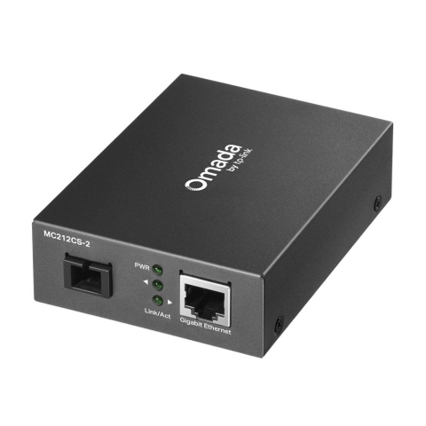 Rețelistică - Convertor media Gigabit TP-Link Omada MC212CS-2, 1 Gbps, 2 km, SC/UPC, Single-Mode