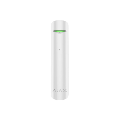 Accesorii sisteme de alarmă - Detector de geam spart wireless Ajax GlassProtect WH, 9 m, 180 grade, contact NC, 868 MHz, RF 1000 m, alb