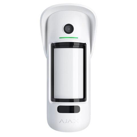 Alarmă Antiefracție - Detector de miscare exterior wireless PIR cu camera Ajax MotionCam Outdoor WH, 15 m, 90 grade, 640x352p, iluminator IR, pet immunity, antimasking, 868 MHz, RF 1700 m