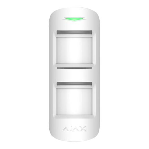 Accesorii sisteme de alarmă - Detector de miscare wireless exterior PIR Ajax MotionProtect Outdoor WH, 15 m, 90 grade, pet immunity, antimasking, 868 MHz, RF 1700 m