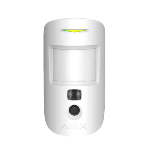 Detectori de mișcare - Detector de miscare wireless PIR cu camera Ajax MotionCam WH, 12 m, 88 grade, 640x480p, iluminator IR, pet immunity, 868 MHz, RF 1700 m