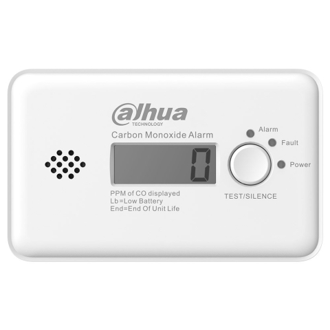 Detectori - Detector monoxid de carbon wireless Dahua HY-GC21B-W2(868), senzor electrochimic, ecran LCD, autotest, 868 MHz, distanta 1000m, sirena 85dB, autonomie 3 ani