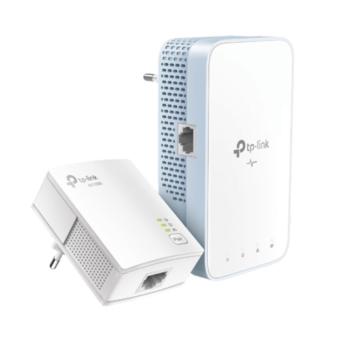 Rețelistică - Kit adaptor powerline Gigabit TP-Link TL-WPA7517, 1000 Mbps, 2.4/5.0 GHz, 300 m, priza AC, plug and play