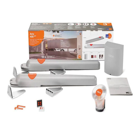 Automatizări porți batante - Kit automatizare poarta batanta Nice Home Aria400, 450 Kg, 4.5 m/canat, 24 V