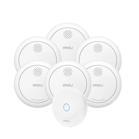 Indicatori optici - Kit detectori fum smart IMOU ZSM1-EU, 85dB, Zigbee, 2.4 Ghz, 130 m, 6 detectori, 1 gateway