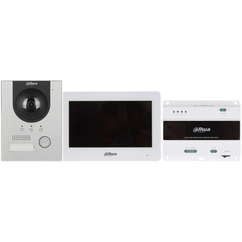 Video Interfoane - Kit videointerfon IP Dahua KTD01-S2(F), 2 MP, 1 familie, ingropat, 7 inch, control de la distanta, PoE