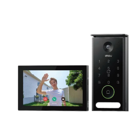 Video Interfoane - Kit videointerfon IP IMOU IMOU-VO1-5M0A/VH1-7A0A, 5MP, 2.8 mm, 7 inch, IR 15 m, slot card, PoE, PIN, card, control din aplicatie