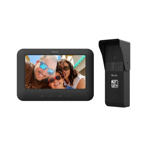 Control Acces & Video Interfonie - Kit videointerfon pe 4 fire Hikvision HiLook VI-K13P, 1 apartament, 2 MP, LCD 7 inch, aparent