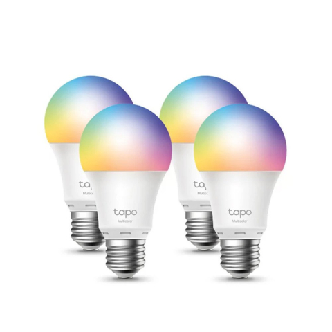 Smart Home - Pachet 4 becuri LED smart WiFi TP-Link TAPO L530E(4-PACK), 2.4 GHz, 806 lumeni, 60 W, 2500-6500 K, multicolor, control din aplicatie