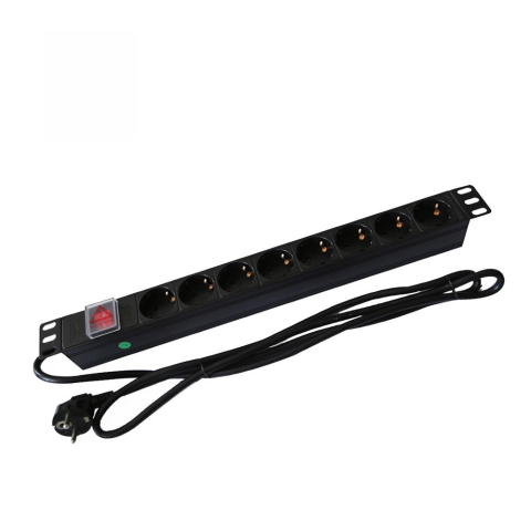 Cabluri & Accesorii - Prelungitor rack cu 8 prize Schuko Linkpower LINK-PDU8, switch, 16A, 19 inch, aluminiu, 2 metri