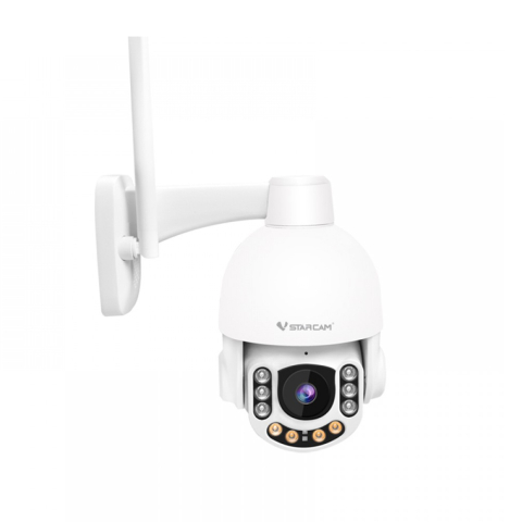 Resigilate - RESIGILAT - Camera supraveghere IP Speed Dome Vstarcam CG65, GSM 4G, 2 MP, lumina alba/IR 20 m, 4 mm, microfon, stroboscop, sirena, slot card