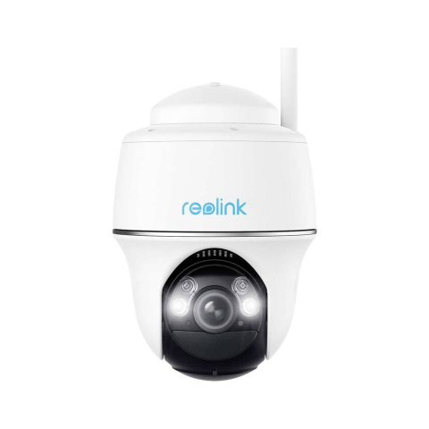 Resigilate - RESIGILAT - Camera supraveghere rotativa PT wireless WiFi Reolink Argus PT B430, 5 MP, pan si tilt, IR / lumina alba 10 m, microfon, difuzor, slot card, detectie persoane / vehicule / animale, acumula