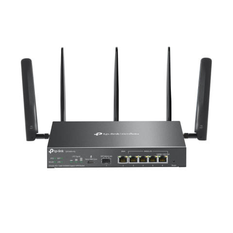 Rețelistică - Router VPN 4G+Cat6 dual band TP-Link ER706W-4G, WiFi 6, 2.4/5 GHz, 2404 Mbps, VPN, Omada, Mu-Mimo
