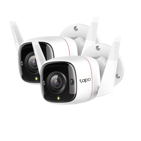 Camere speciale - Set camere supraveghere exterior IP WiFi TP-Link TAPO C310P2, 3.89 mm, 3 MP, IR 30 m, microfon si difuzor, slot card, control prin aplicatie, detectie smart, sirena, 2 bucati