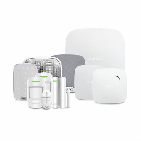 Alarmă Antiefracție - Sistem de alarma wireless Ajax Full Security, 12 m, 15 taste, 88 grade, pet immunity, 868 MHz, 4 butoane, buton de panica, 105 / 113 dB, fotoelectric, termocuplu