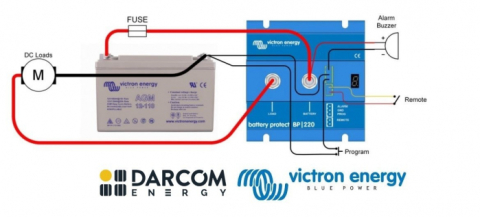 Combinatoare și protecție baterie - Protecție inteligentă baterie Victron Smart BatteryProtect 12/24V-100A