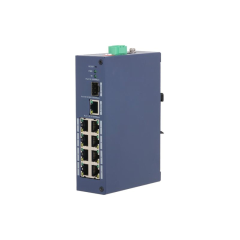Rețelistică - Switch industrial cu 8 porturi Dahua CHS4110-8ET-110, 10/100 Mbps, 1 port Gigabit RJ45, 1 port Gigabit SFP, management cloud