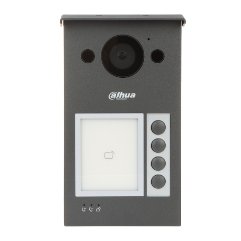 Video Interfoane - Videointerfon de exterior IP WiFi Dahua VTO3311Q-WP, 2 MP, 4 familii, auto IR, IC card, slot card, aparent, PoE