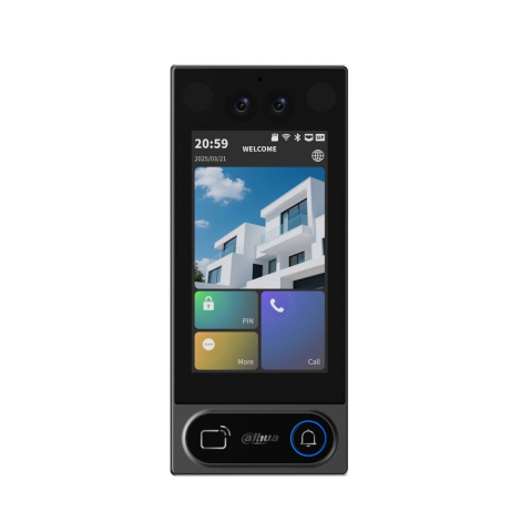 Video Interfoane - Videointerfon de exterior IP WiFi Dahua VTO6631QB-WP, 2MP, ecran 5 inch, acces prin PIN/recunoastere faciala/card/Bluetooth, slot card, microfon/difuzor, PoE